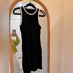 Racer Hatch Maternity tank dress in black and white